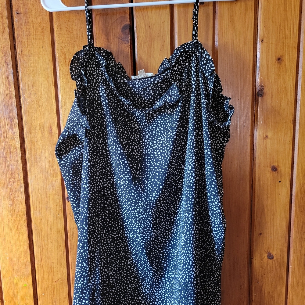 ODDY Black Camisole with White Dots